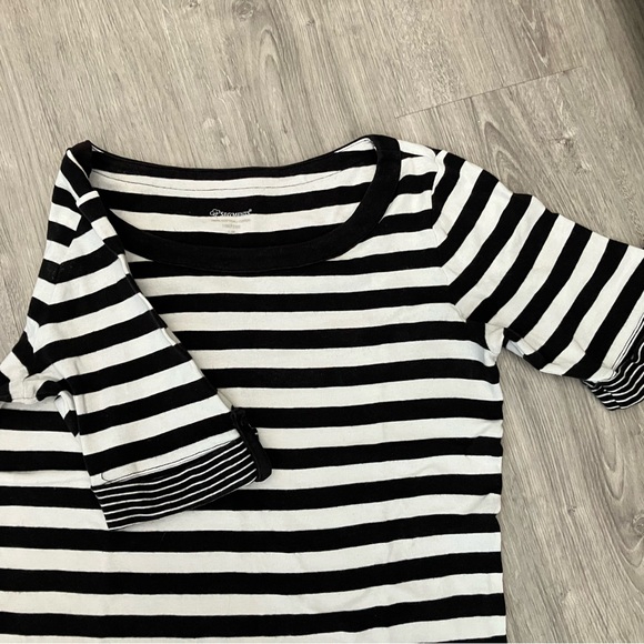 2/$20 Cotton black and white striped shirt - Picture 2 of 2